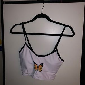 Zaful BRAND NEW Orange butterfly swim suit top